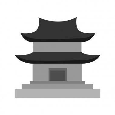 Gri Çin Pagoda Tapınağı vektör şekil grafiği