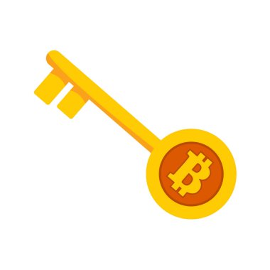 Bitcoin altın Unlock anahtar vektör şekil grafiği