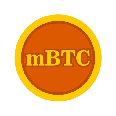Millibitcoin Mbtc simge vektör şekil grafiği