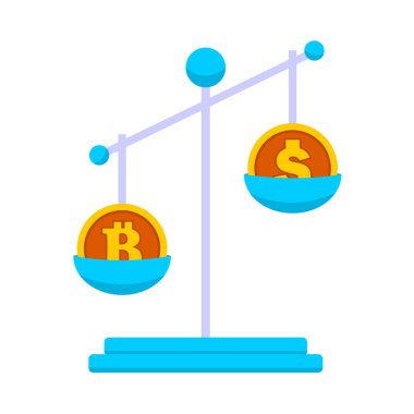 Bitcoin Markey ölçek değeri vektör şekil grafiği