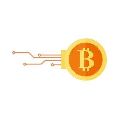 Bitcoin dijital şifreleme vektör şekil grafiği