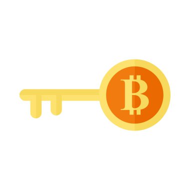 Bitcoin anahtar simge vektör şekil grafiği