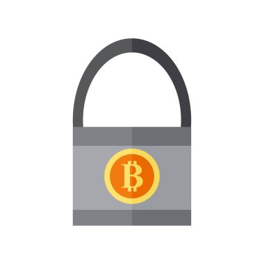 Güvenli Bitcoin kilit vektör şekil grafiği