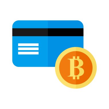 Kart işlem Bitcoin vektör şekil grafiği