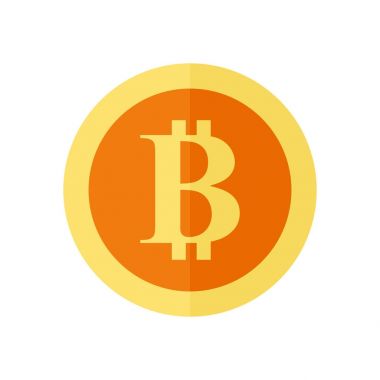 Tek Bitcoin basit simge vektör şekil grafiği