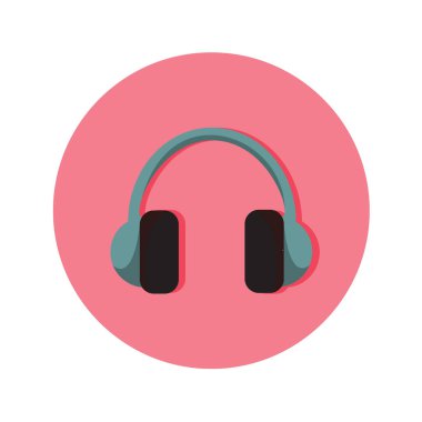 Ses kulaklık simge vektör şekil grafiği