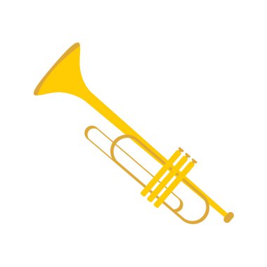 Basit altın trompet araç vektör şekil grafiği