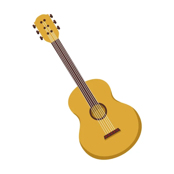 Gráfico de ilustración de vectores de guitarra acústica simple — Vector de stock