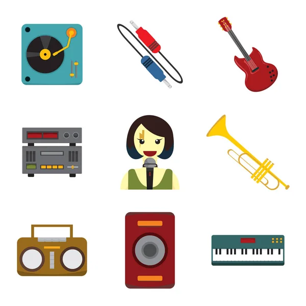 Simple Musical Related Vector Illustration Graphic Set — Stock Vector