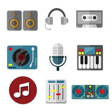 Müzik Intrument ekipman vektör çizim grafik seti