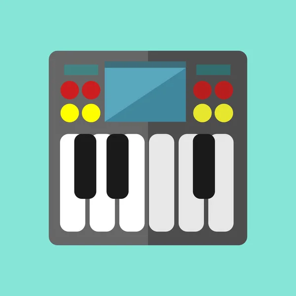 Mini Synthesizer Keyboard Vector Illustration Grafis - Stok Vektor