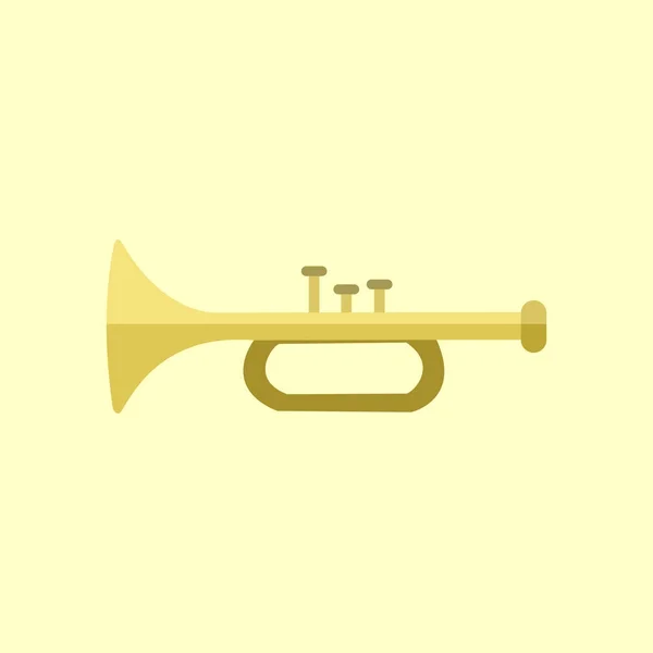 Golden Trumpet Instrument Vector Illustration Grafis - Stok Vektor