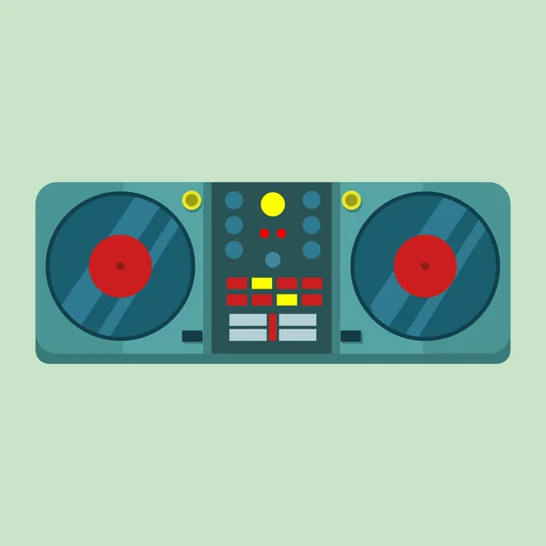 Conjunto DJ en vivo Giradiscos Vector Ilustración Gráfico — Vector de stock