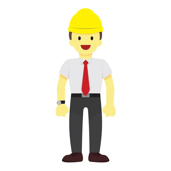 Standing Male Worker Vector Illustration Graphic — Stock Vector