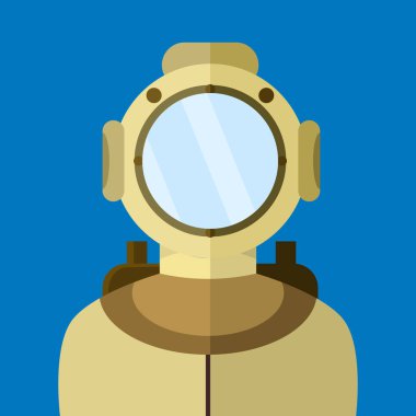 Eski takım elbise vektör çizim dalgıç