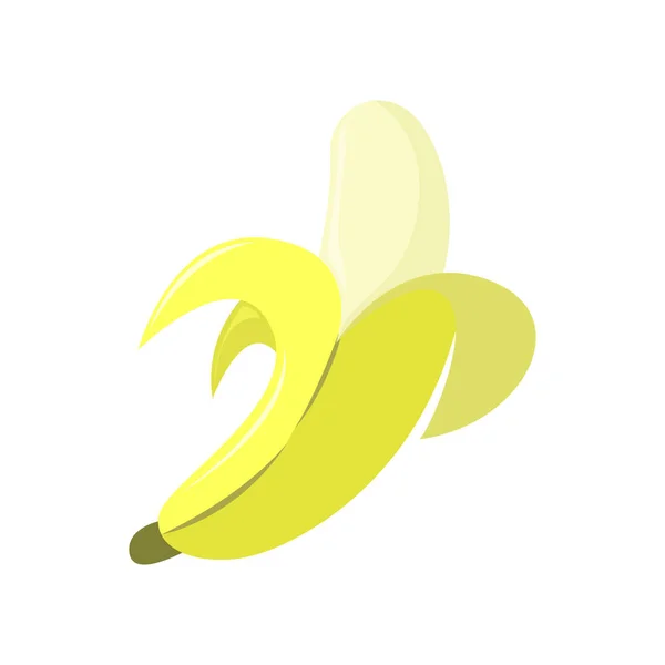 新鮮なバナナをむいたベクトル イラスト グラフィック デザイン — ストックベクタ