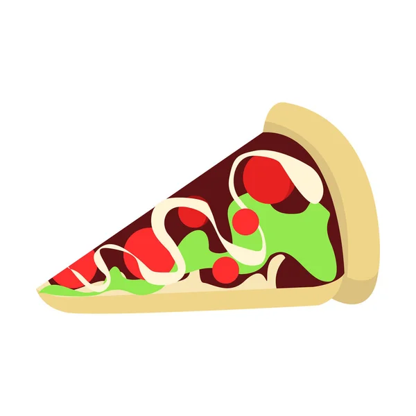 Cartoon Pizza Slice Vektor Illustration Grafisk Design — Stock vektor