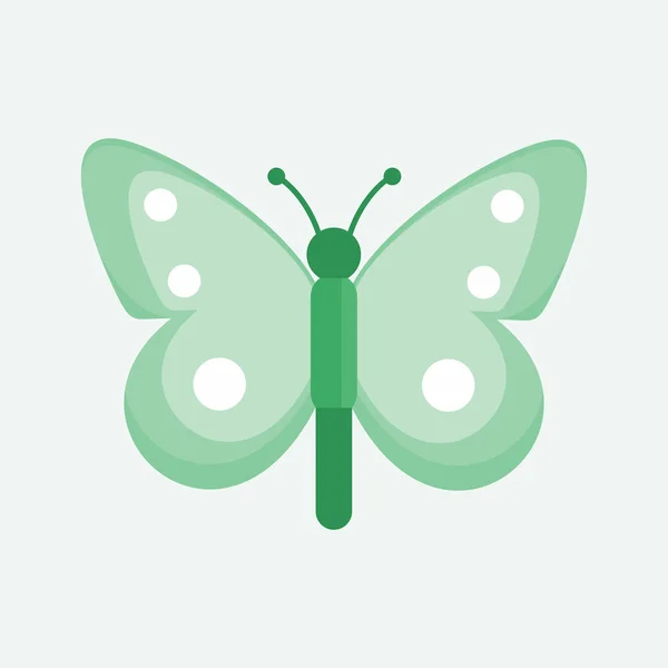 Hermosa Mariposa Linda Verde Vector Ilustración Diseño Gráfico — Vector de stock