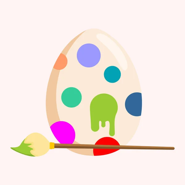 Peinture Coloriage Oeuf de Pâques Illustration Graphique — Image vectorielle