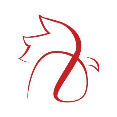 Sanat sembol illüstrasyon soyut horoz kafası satır