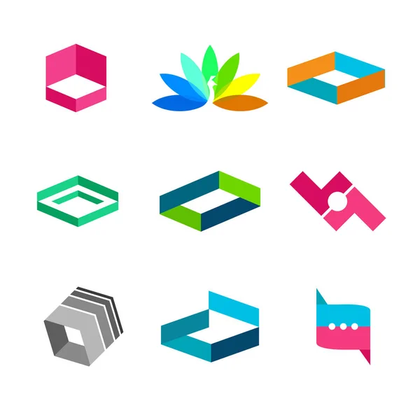 Abstract Corporate Icon Symbol Graphic Design Set — Stock Vector