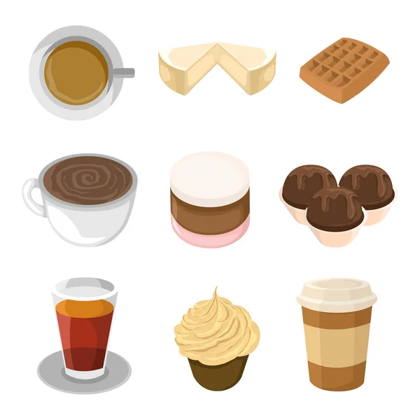 Γλυκό τροφίμων καφετέρια εικονογράφηση σετ — Διανυσματικό Αρχείο