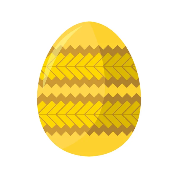 Modèle de ligne jaune Illustration d'oeuf de Pâques — Image vectorielle