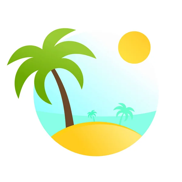 Ilustración de paisajes de viajes tropicales — Vector de stock