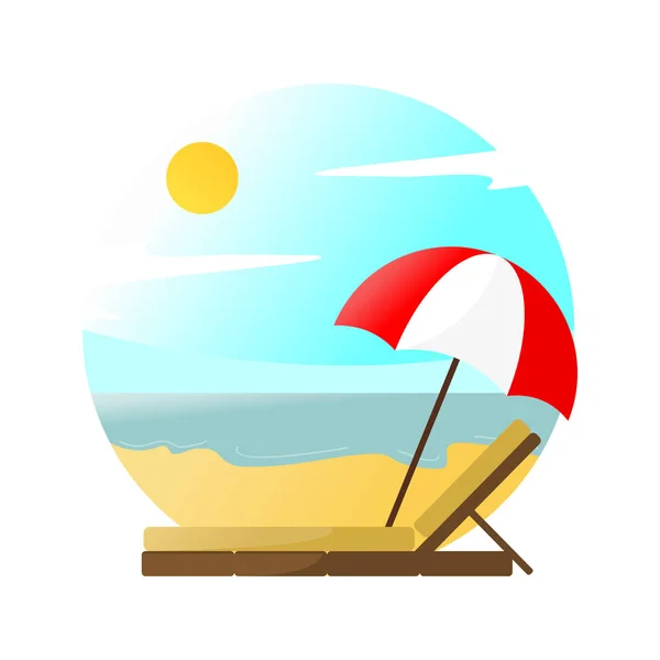 Beach Relaxing Scenery Illustration — Stock Vector