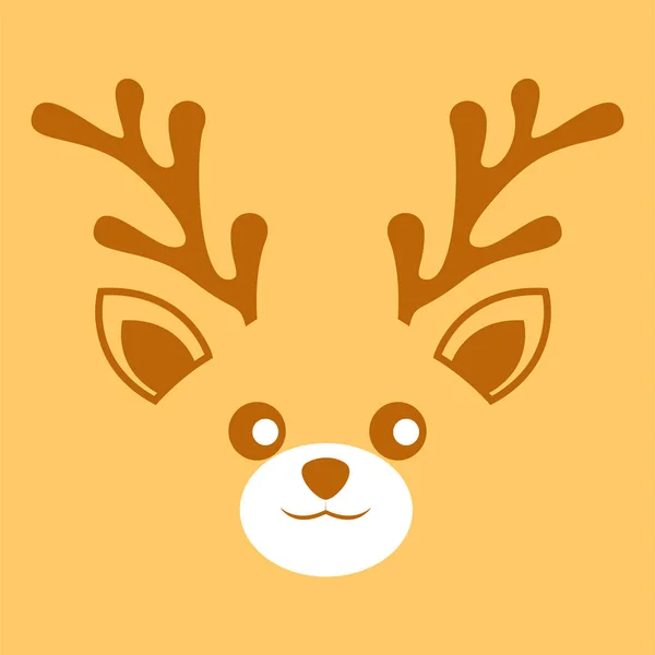 Deer Antler Face Background Illustration — Stock Vector