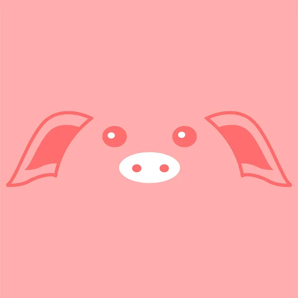 Cute Pink Piggy Face Background Illustration — Stock Vector