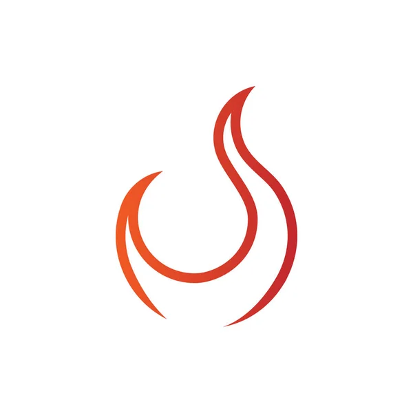 Profilo Fiamma Forma di fuoco Simbolo Design — Vettoriale Stock