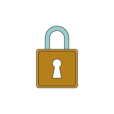 Basit asma kilit vektör anahat simge tasarlamak