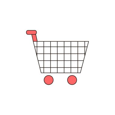 Alışveriş sepeti vektör anahat simge tasarlamak