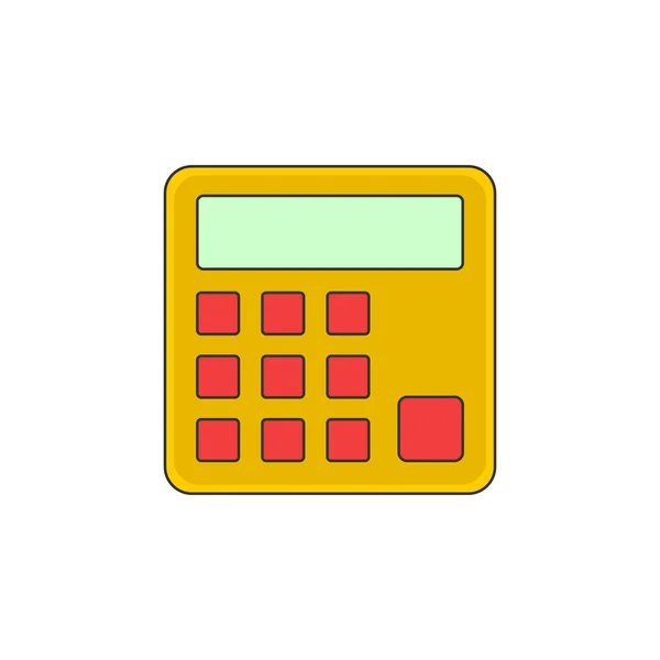 Calculadora Vector Esquema Icono Ilustración — Archivo Imágenes Vectoriales