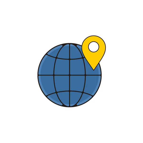Hely megjelenítése Globe vektor szerkezeti ikon illusztráció — Stock Vector
