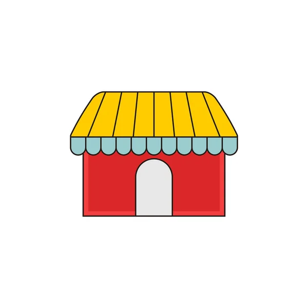 Simple Sklep sklep z przodu wektor zarys ikona ilustracja — Wektor stockowy
