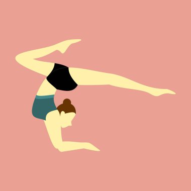 Jimnastik poz Yoga duruş vektör çizim