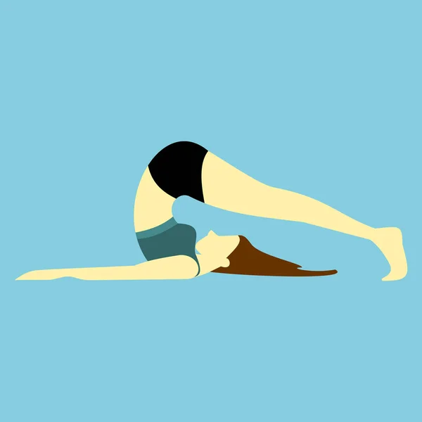 Espalda Estiramientos del Cuerpo Postura Yoga Postura Vector Ilustración — Archivo Imágenes Vectoriales