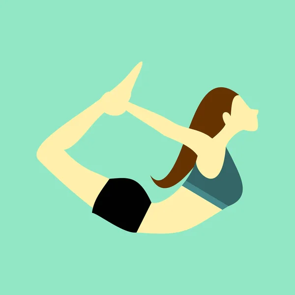 Ilustrasi Vektor Pose Bow Yoga - Stok Vektor