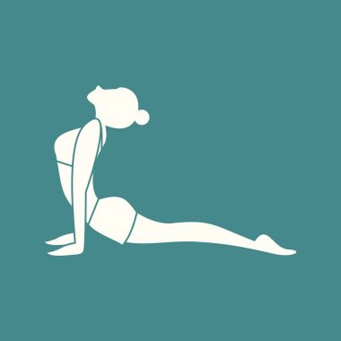 Kral güvercin poz Yoga duruş vektör çizim silueti