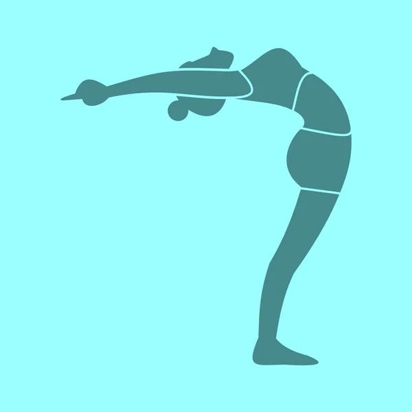 Silhouet van lichaam rek Pose Yoga houding vectorillustratie — Stockvector