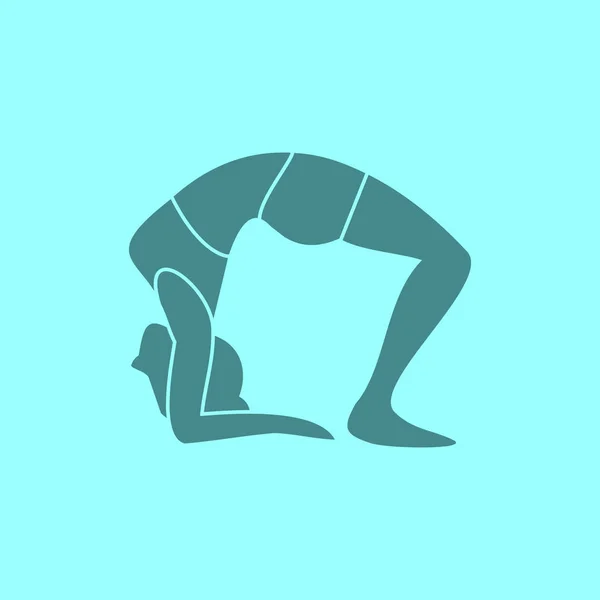 Silhouette of Wheel Pose Yoga Posture Vector Illustration — Stock Vector