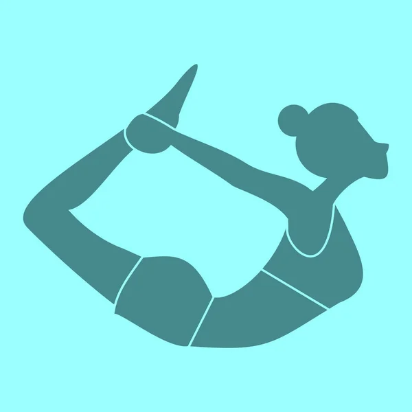 Silueta de arco Pose Yoga Postura Vector Ilustración — Vector de stock