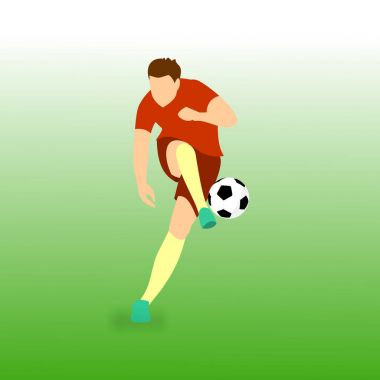 Top futbol oyuncu vektör çizim çekim