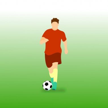 Top futbol Futbol oyuncu vektör çizim top sürme