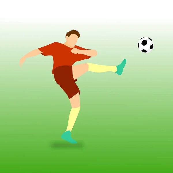 Hoge Kick Voetbal Soccer Player vectorillustratie — Stockvector