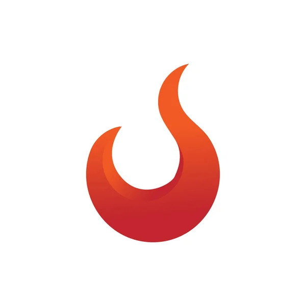 Simbolo dell'emblema dell'elemento fiamme di fuoco curva semplice — Vettoriale Stock