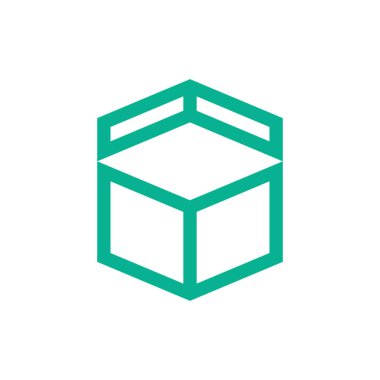 Kalın satır soyut kutu şekil simgesi