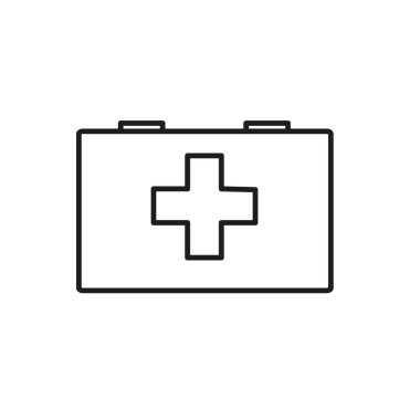 Tıbbi kutusu ince çizgi simgesi simge tasarım